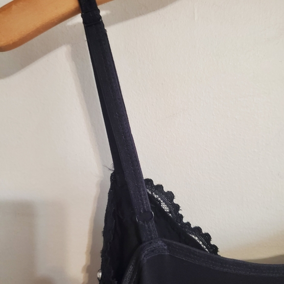 Lane Bryant Black Beaded Lace Trim Cami Tank Top Size 22/24 Y2K Whimsigoth Fairy - Picture 6 of 9